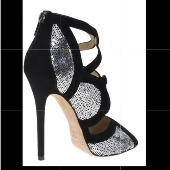 Jimmy Choo classic edition shoes Sequins/Silver black limited edition elegant - Picture 2 of 15
